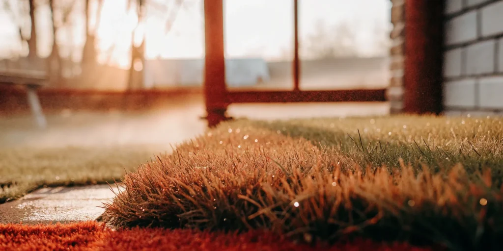 One of the best mole traps for lawns set over an active mole tunnel.