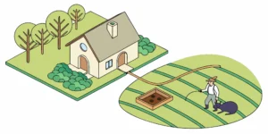 A person in their yard holding a mole caught with a trap they bought online.