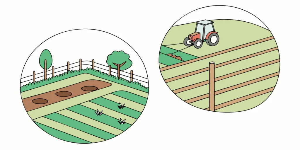 Setting a cinch trap in a gopher tunnel according to instructions.