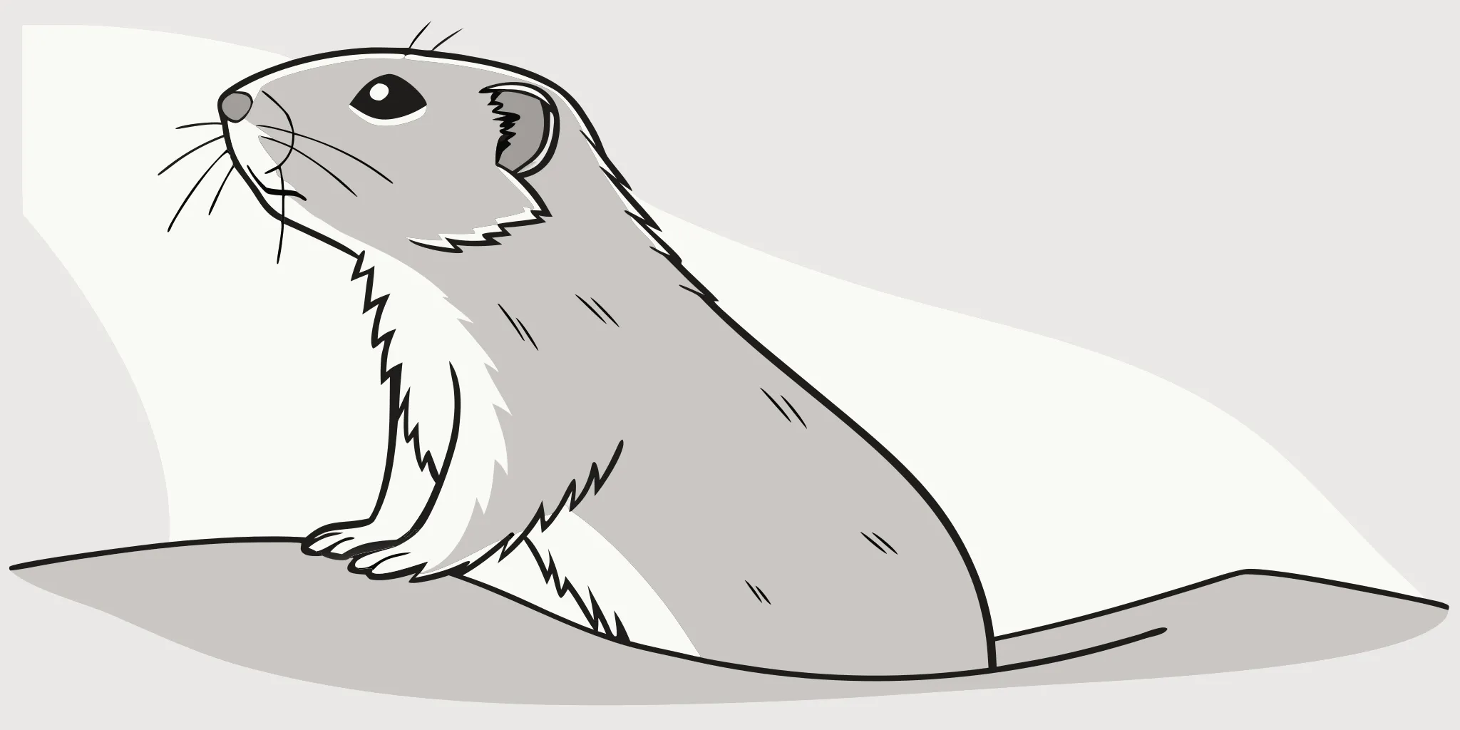 Cartoon gopher in a tunnel, the target of a galvanized steel gopher trap.