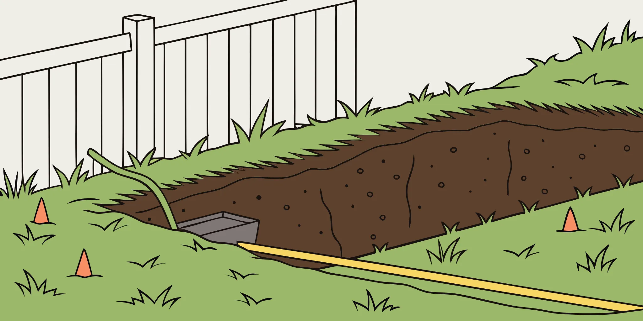 An effective mole trap set in a lawn tunnel in Portland, Oregon.