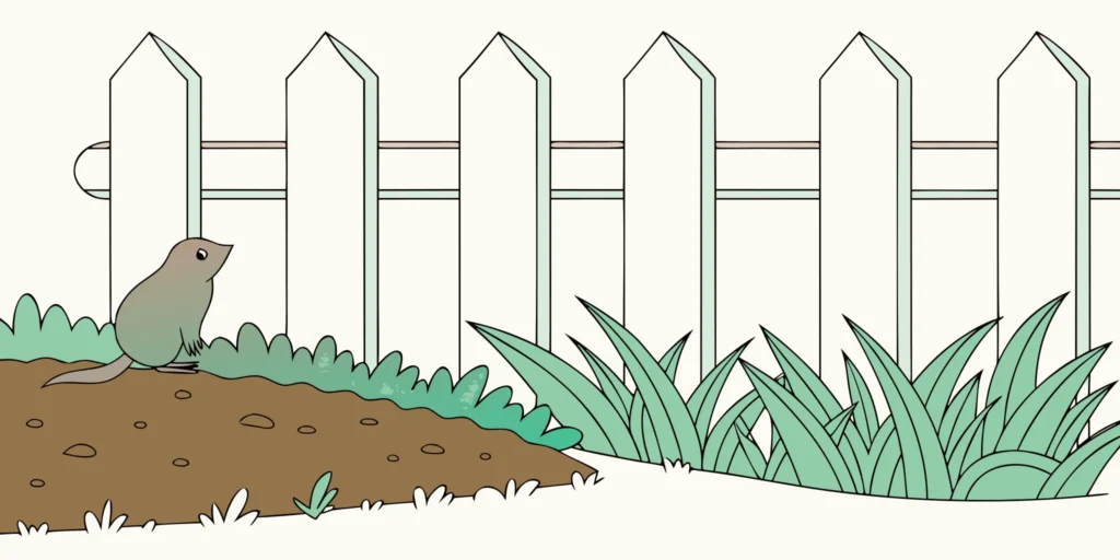 How to set a cinch gopher trap next to a fresh gopher mound in a garden.
