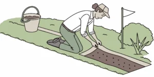 How to set a mole trap correctly by placing it in an active tunnel in a lawn.