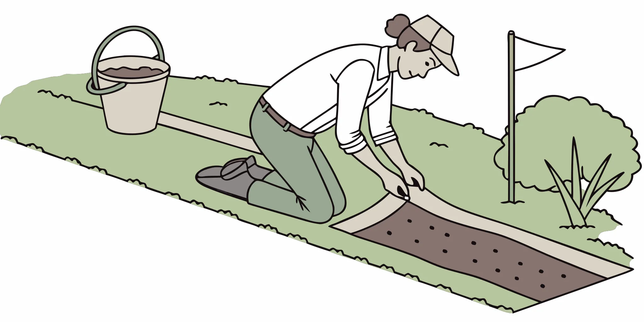 How to set a mole trap correctly by placing it in an active tunnel in a lawn.