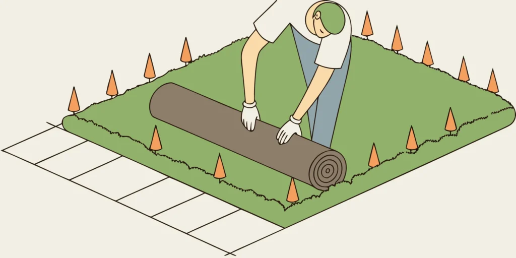 Using cinch mole traps to clear a lawn of moles before laying new sod.