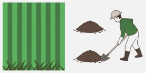 A professional mole trap set in the ground next to a fresh mole hill.