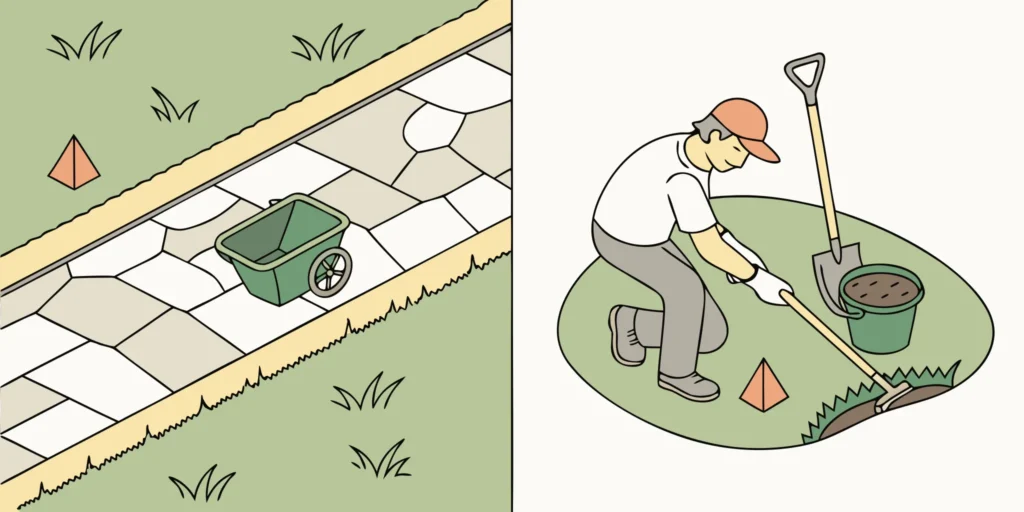 DIY vs professional gopher removal showing different methods and tools.