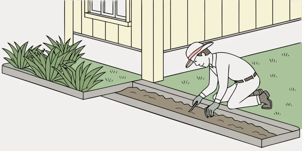 Person in gloves preparing a gopher tunnel for proper trap placement.