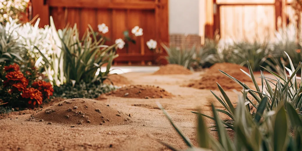 Gopher mounds in a yard, showing the need for the best gopher traps for homeowners.