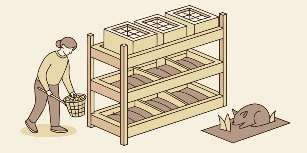 Cinch Traps retail display in a garden center nursery setting
